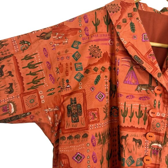 Handmade Women's Lightweight Blazer Jacket Sz Medium? Native Southwest Wildlife - Picture 4 of 10